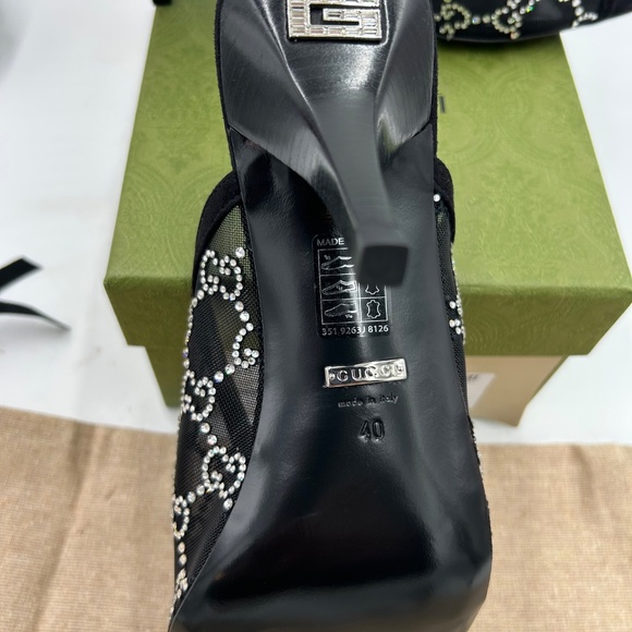 Women’s crystal embellished GG slides size 40 made in Italy - Picture 6 of 10